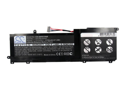 15.2V, 3750mAh, Li-Polymer Battery fits Samsung, Ativ Book 6, Np670z5e, 57Wh