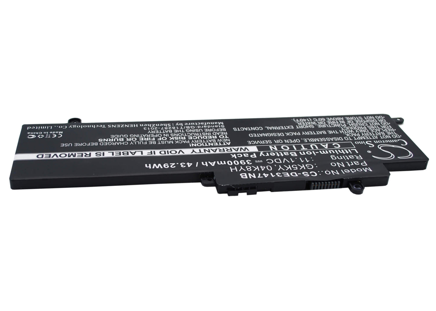 11.1V, 3900mAh, Li-Polymer Battery fits Dell, Ins13wd-3308t, Ins13wd-3508t, 43.29Wh