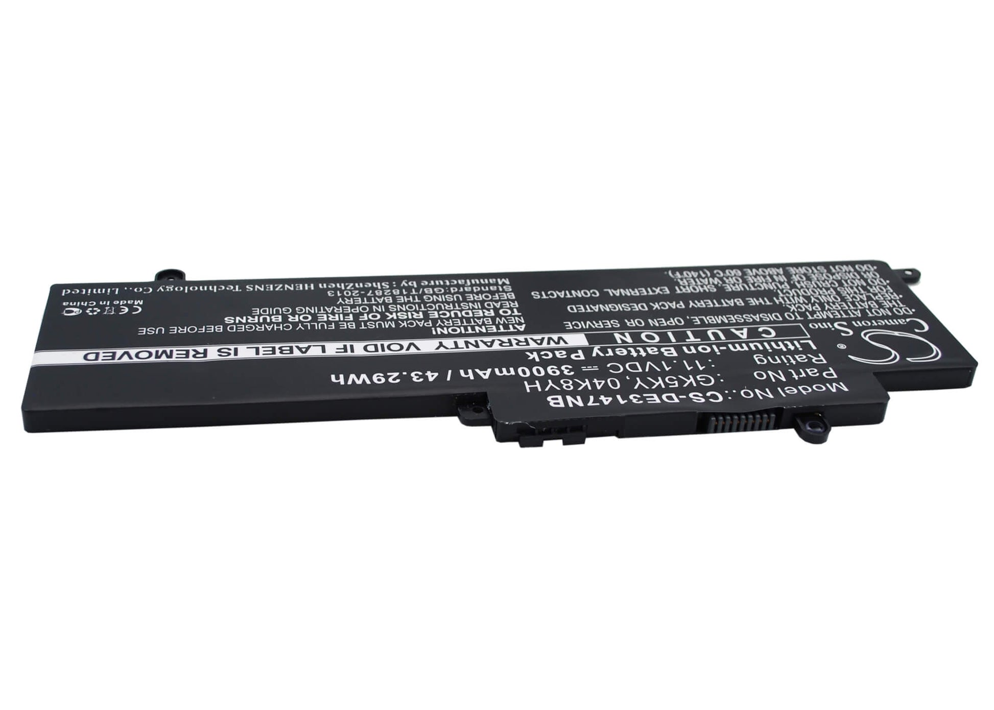 11.1V, 3900mAh, Li-Polymer Battery fits Dell, Ins13wd-3308t, Ins13wd-3508t, 43.29Wh