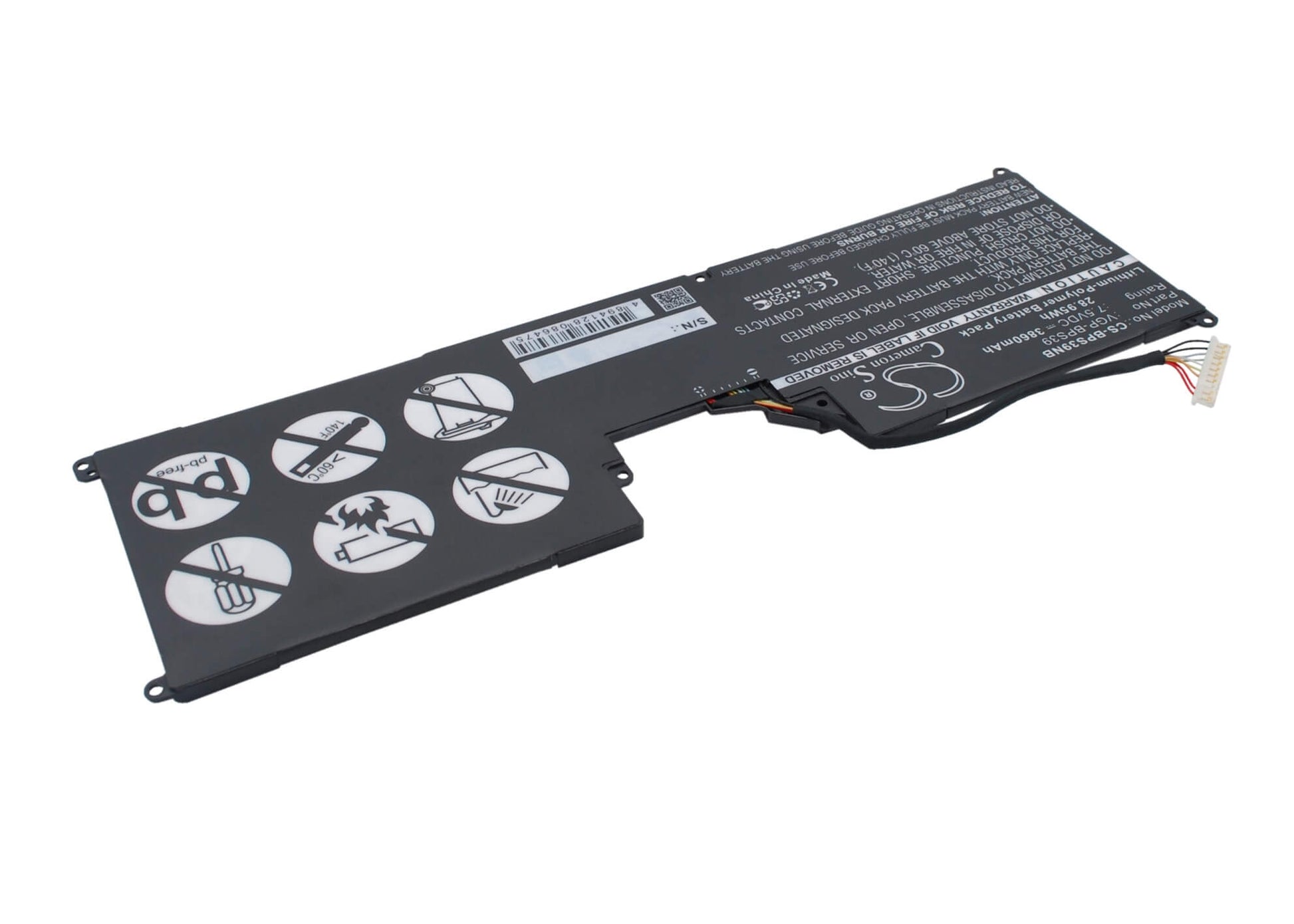 7.5V, 3860mAh, Li-Polymer Battery fits Sony, Svt11213cgw, Svt11215cgb/w, 28.95Wh