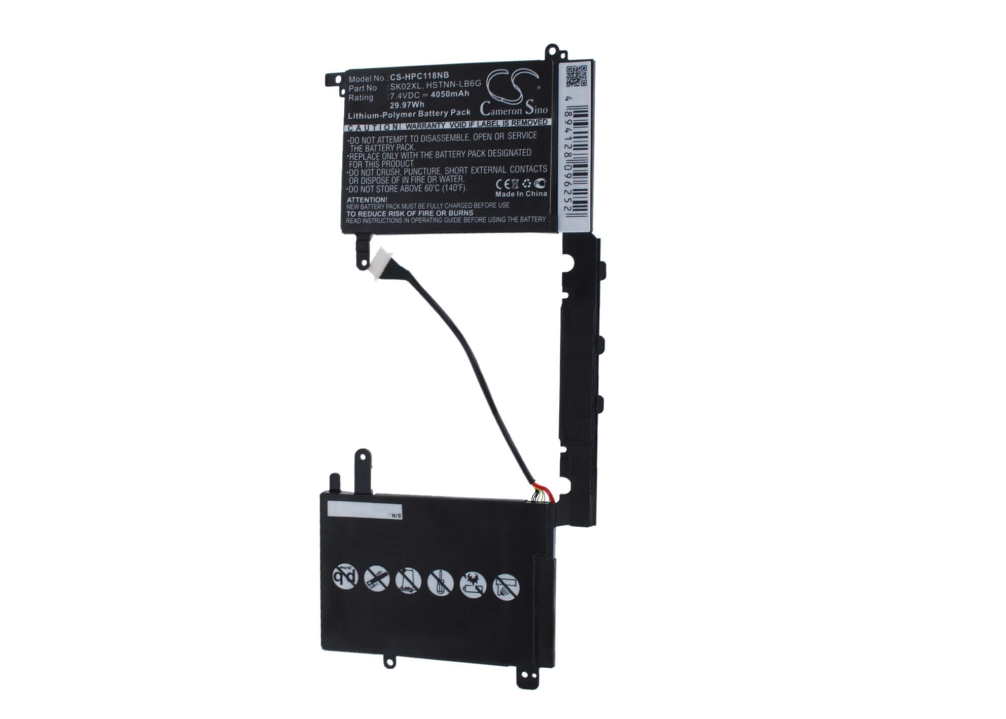 7.4V, 4050mAh, Li-Polymer Battery fits Hp, Pavilion 13-r001xx X2 Detachab, Pavilion 13-r010dx X2 Detachab, 29.97Wh
