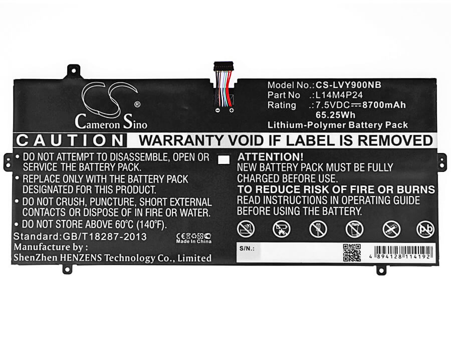 7.5V, 8700mAh, Li-Polymer Battery fits Lenovo, Yoga 4 Pro, Yoga 4 Pro(yoga900), 65.25Wh