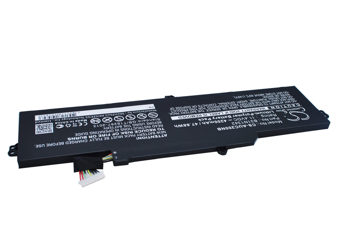 11.4V, 4200mAh, Li-Polymer Battery fits Asus, C200ma-ds01, C200ma-kx003, 47.88Wh