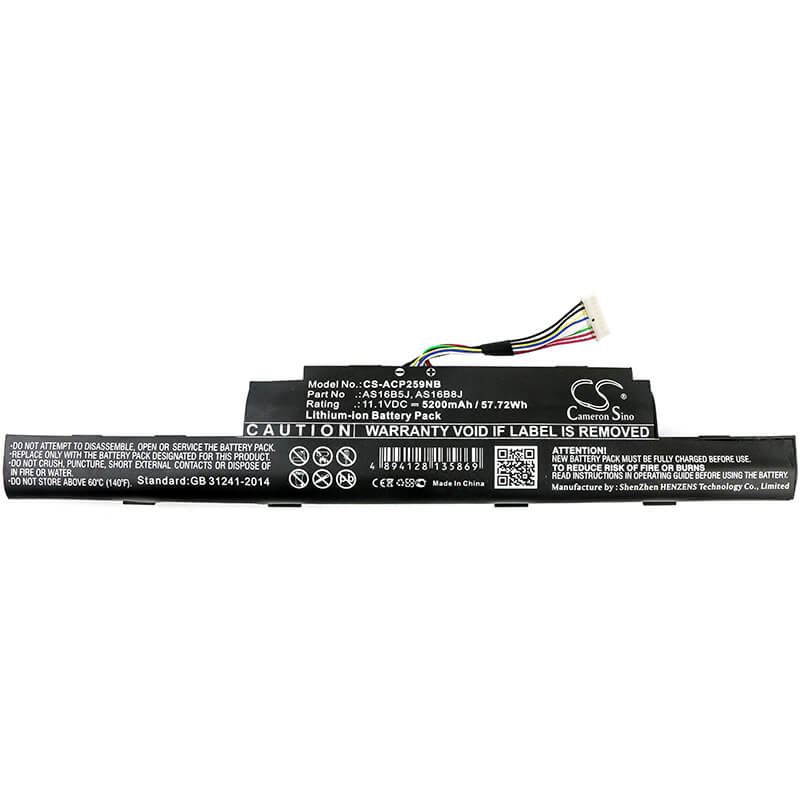 11.1V, 5200mAh, Li-ion Battery fits Acer, Aspire 575g-53vg, Aspire E15 E5-575-33bm, 57.72Wh