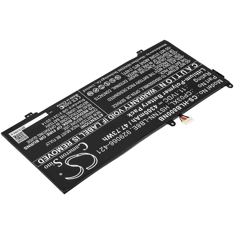 11.1V, 4300mAh, Li-Polymer Battery fits Hp, Spectre 13-ae006no X360, Spectre X360 13 Convertible, 47.73Wh