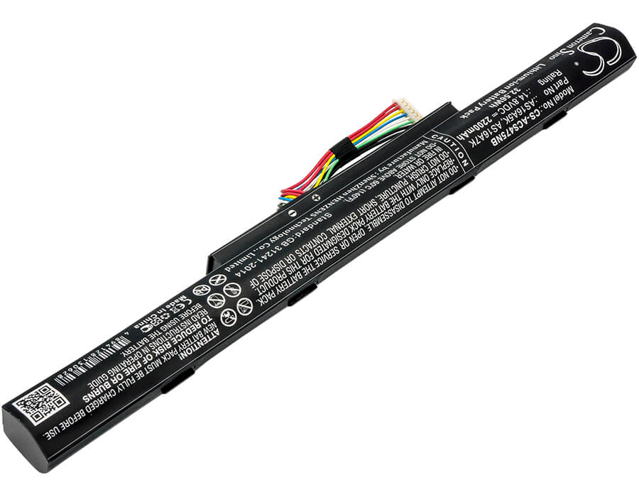 14.8V, 2200mAh, Li-ion Battery fits Acer, Aspire E5 476g 53ky, Aspire E5-475-32lh, 32.56Wh