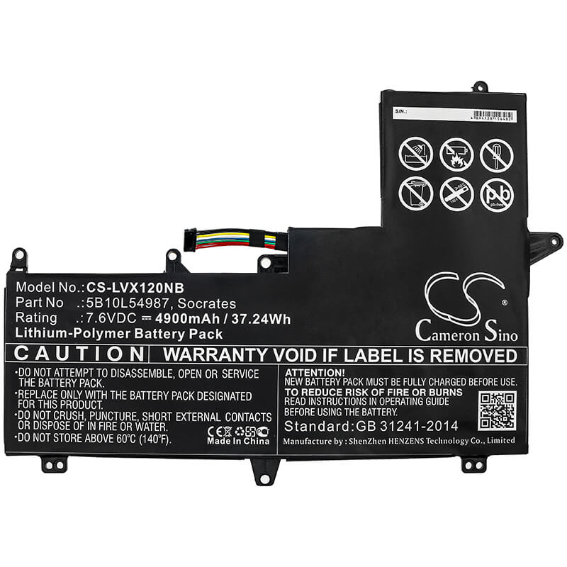 7.6V, 4900mAh, Li-Polymer Battery fits Lenovo, Air 12, Xiaoxin Air 12, 37.24Wh