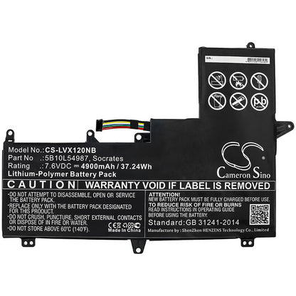 7.6V, 4900mAh, Li-Polymer Battery fits Lenovo, Air 12, Xiaoxin Air 12, 37.24Wh