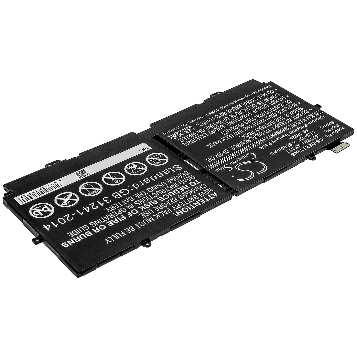 7.6V, 6500mAh, Li-Polymer Battery fits Dell, Xps 13 7390, 49.4Wh