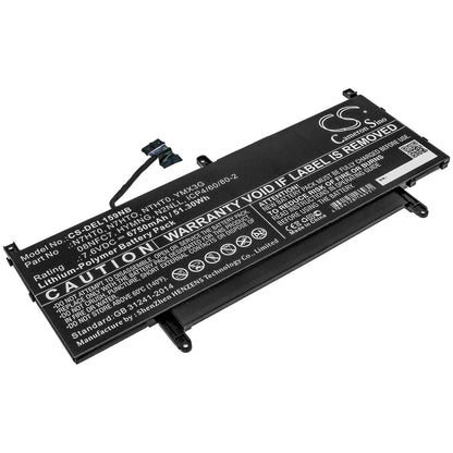 7.6V, 6750mAh, Li-Polymer Battery fits Dell, Latitude 15 9510 06df2, Latitude 15 9510 12ntw, 51.3Wh