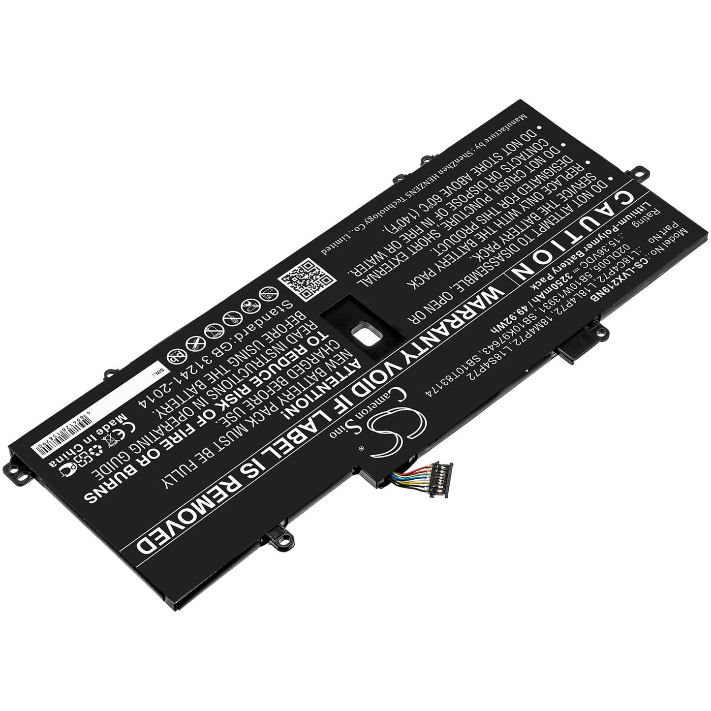 15.36V, 3250mAh, Li-Polymer Battery fits Lenovo, Thinkpad X1 Carbon 2019, Thinkpad X1 Carbon 2019-20qe00, 49.92Wh