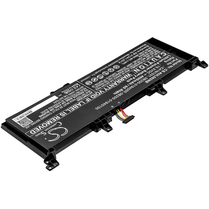 15.2V, 4000mAh, Li-Polymer Battery fits Asus, Fx502vs, Fx502vy, 60.8Wh