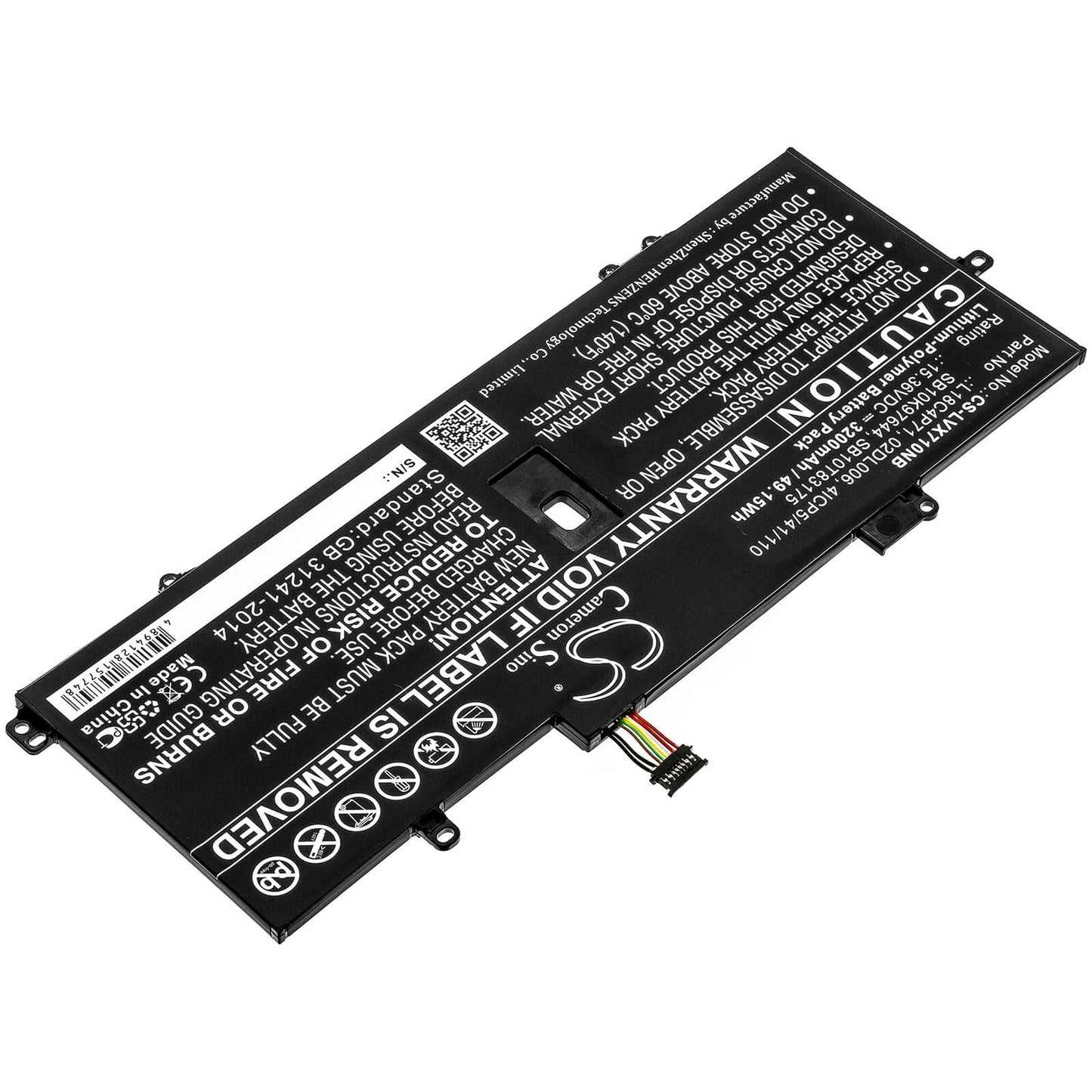 15.36V, 3200mAh, Li-Polymer Battery fits Lenovo, Thinkpad X1 Carbon 2019, Thinkpad X1 Carbon 7th, 49.152Wh