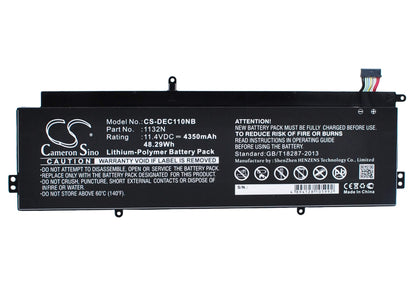 11.4V, 4350mAh, Li-Polymer Battery fits Dell, Chromebook 11, 49.59Wh