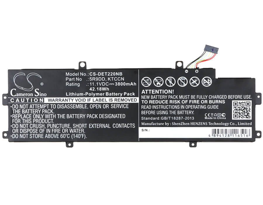 11.1V, 3800mAh, Li-Polymer Battery fits Dell, Chromebook 11, Chromebook 11 (3120), 42.18Wh