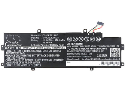 11.1V, 3800mAh, Li-Polymer Battery fits Dell, Chromebook 11, Chromebook 11 (3120), 42.18Wh