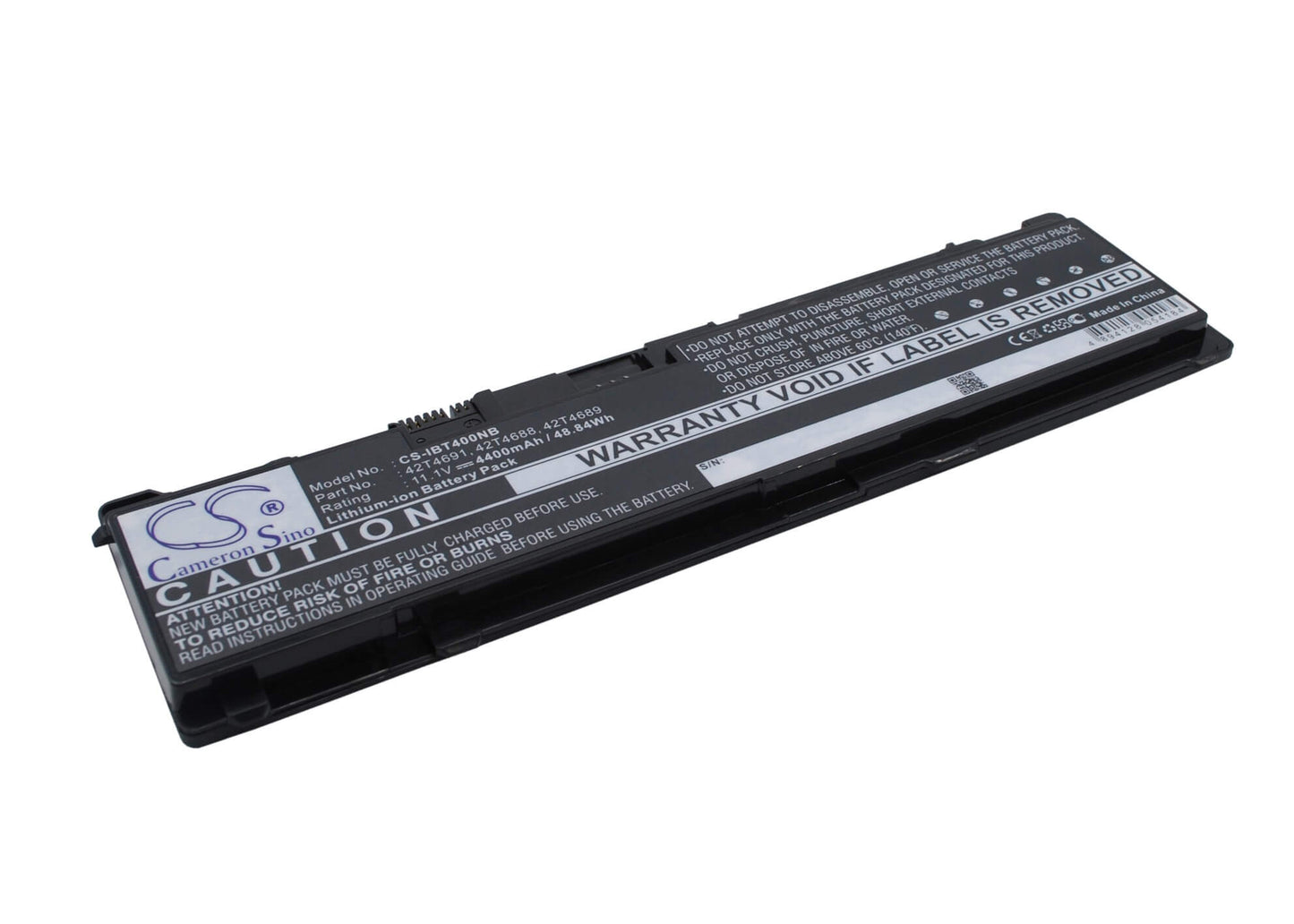 11.1V, 4400mAh, Li-ion Battery fits Lenovo, Thinkpad T400s, Thinkpad T400s 2801, 48.84Wh