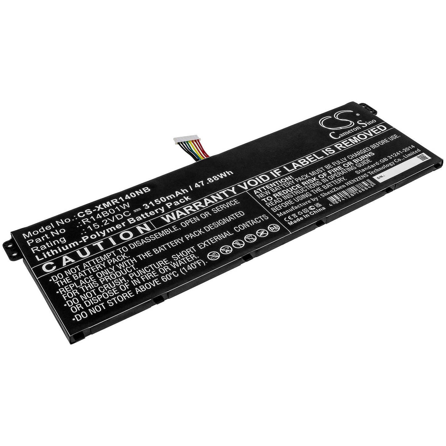 15.2V, 3150mAh, Li-Polymer Battery fits Xiaomi, Redmi Book 14, Xma1901-aa/ag, 47.88Wh
