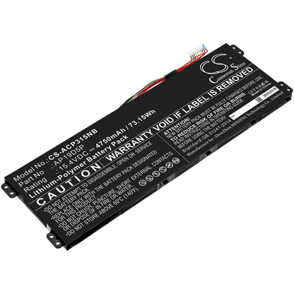 15.4V, 4750mAh, Li-Polymer Battery fits Acer, Conceptd 3 Cn315-71-72j3, Conceptd 3 Cn315-71-74uw, 73.15Wh