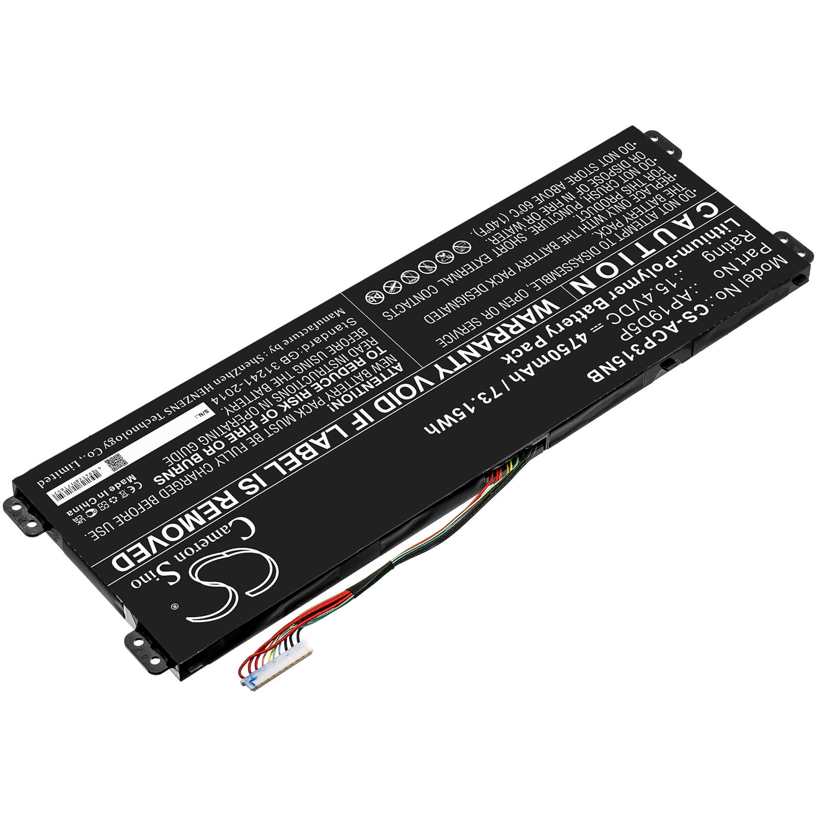 15.4V, 4750mAh, Li-Polymer Battery fits Acer, Conceptd 3 Cn315-71-72j3, Conceptd 3 Cn315-71-74uw, 73.15Wh