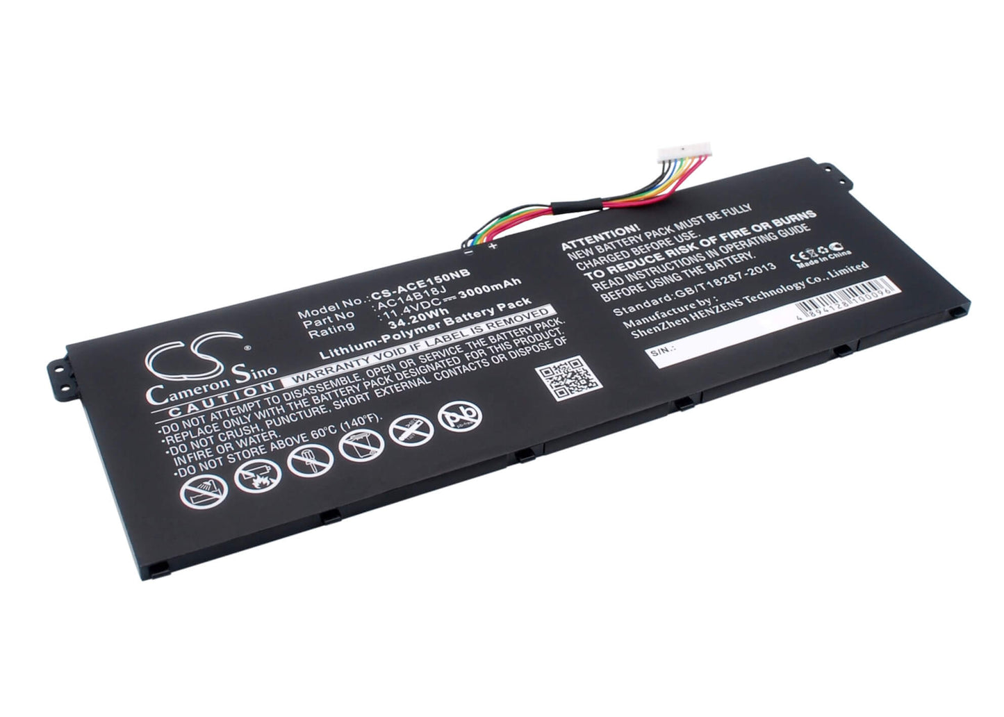11.4V, 3000mAh, Li-Polymer Battery fits Acer, Aspire 3 A315-53g-5968, Aspire 3 A315-55g, 34.2Wh