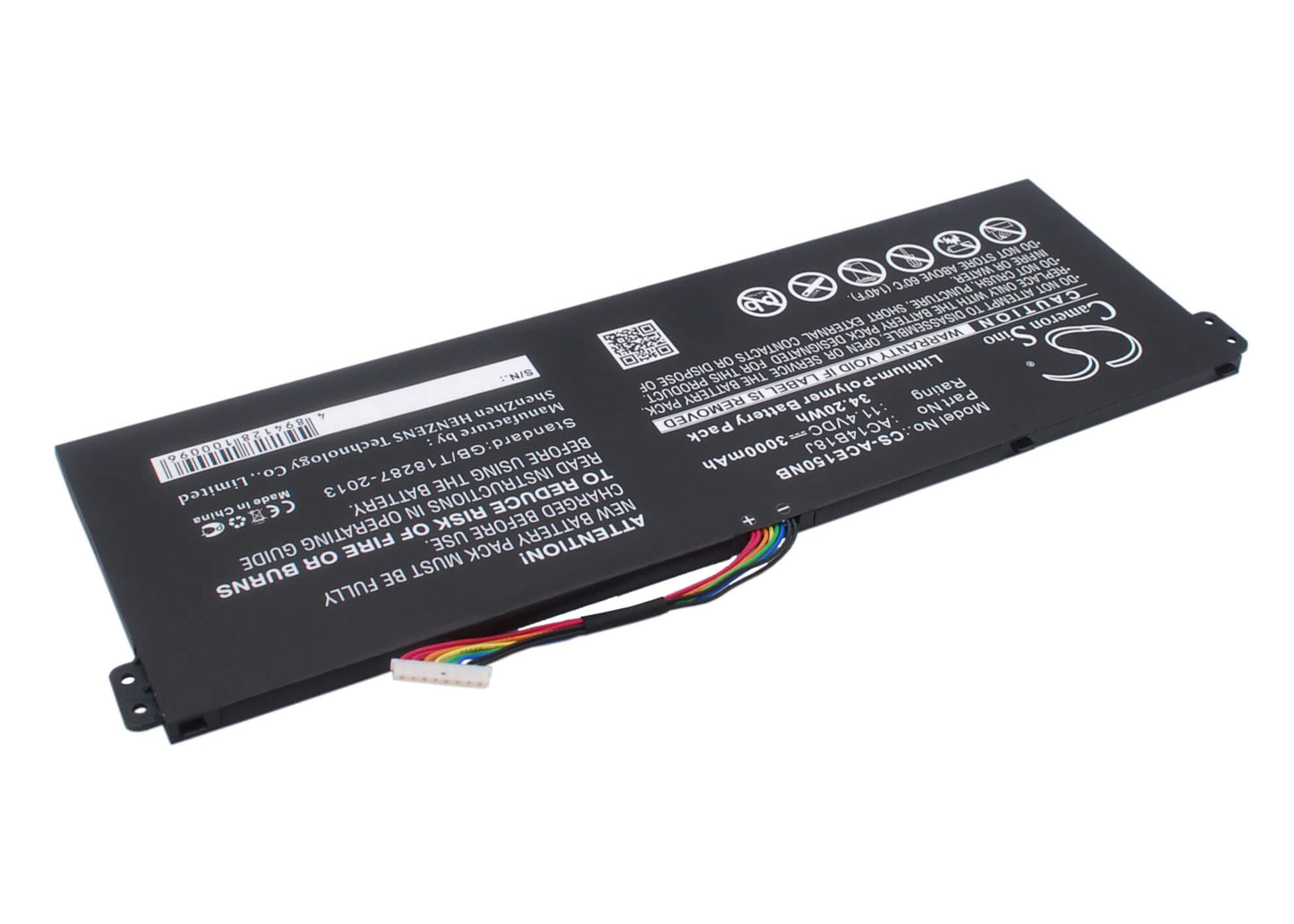11.4V, 3000mAh, Li-Polymer Battery fits Acer, Aspire 3 A315-53g-5968, Aspire 3 A315-55g, 34.2Wh