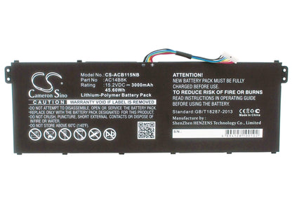 15.2V, 3000mAh, Li-Polymer Battery fits Acer, A515-41g-11tw, A515-51g-50jj, 45.6Wh
