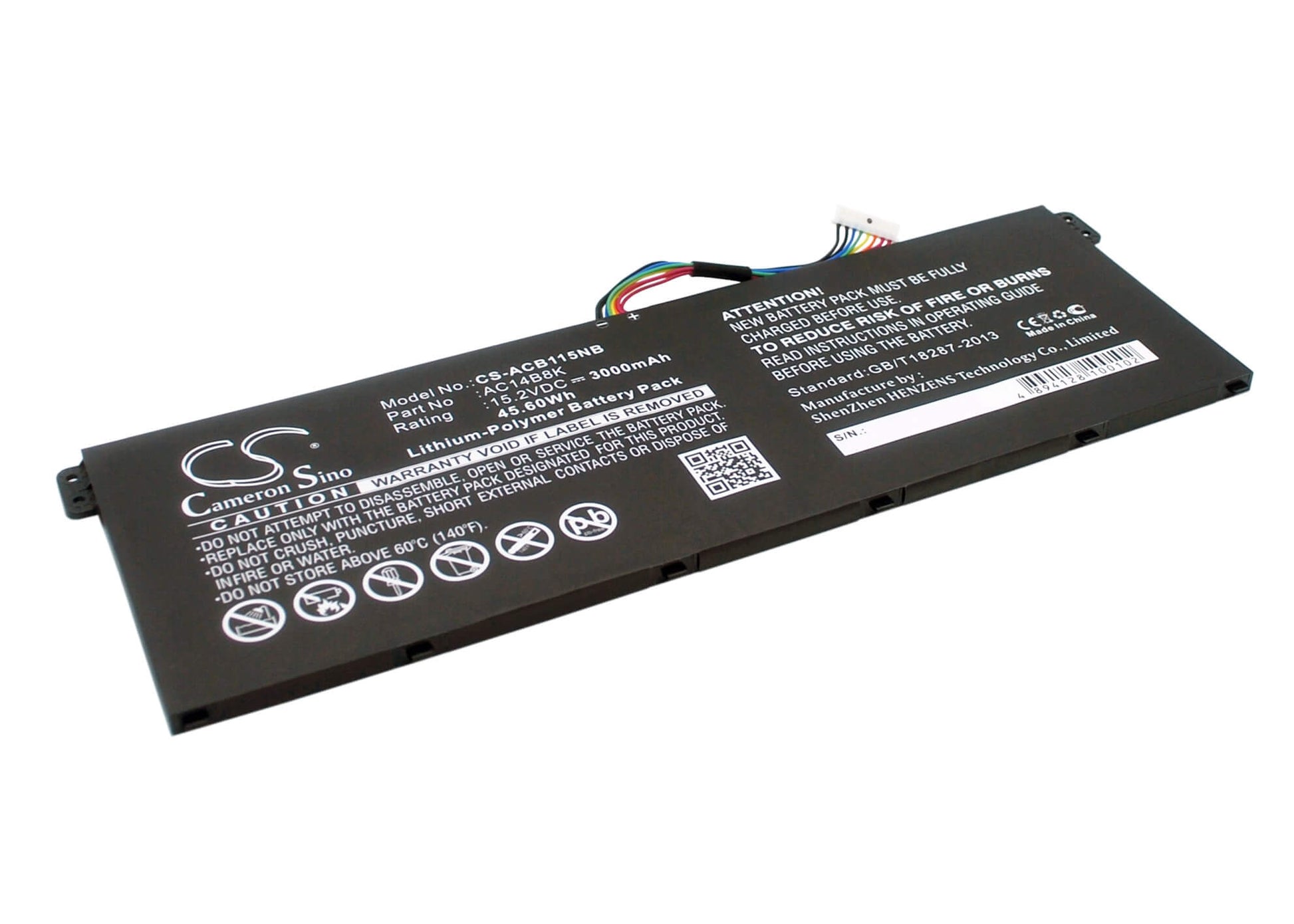 15.2V, 3000mAh, Li-Polymer Battery fits Packard Bell, Easynote Lg71-bm, 45.6Wh
