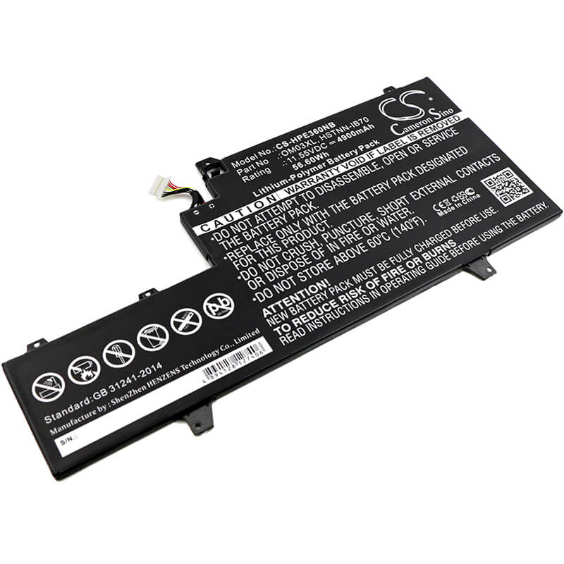 11.55V, 4900mAh, Li-Polymer Battery fits Hp, 1gy29pa, 1gy30pa, 56.595Wh
