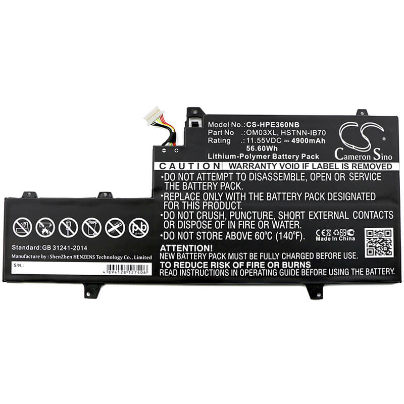 11.55V, 4900mAh, Li-Polymer Battery fits Hp, 1gy29pa, 1gy30pa, 56.595Wh
