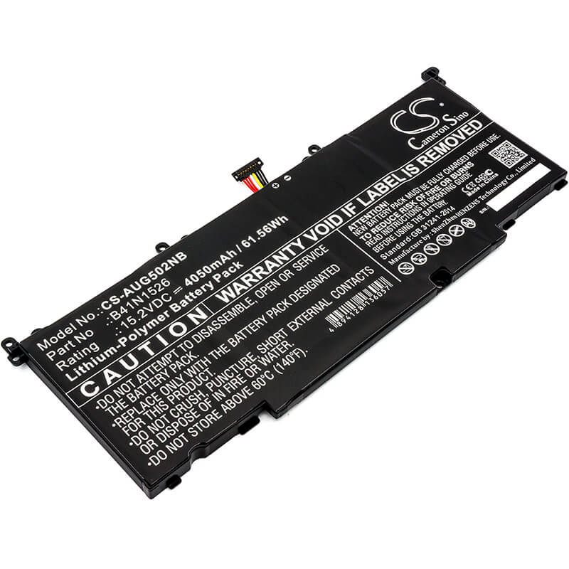 15.2V, 4050mAh, Li-Polymer Battery fits Asus, Fx502, Fx502v, 61.56Wh
