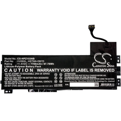 11.4V, 7700mAh, Li-Polymer Battery fits Hp, Zbook 15 G3, Zbook 15 G3 (t7v50ea), 87.78Wh