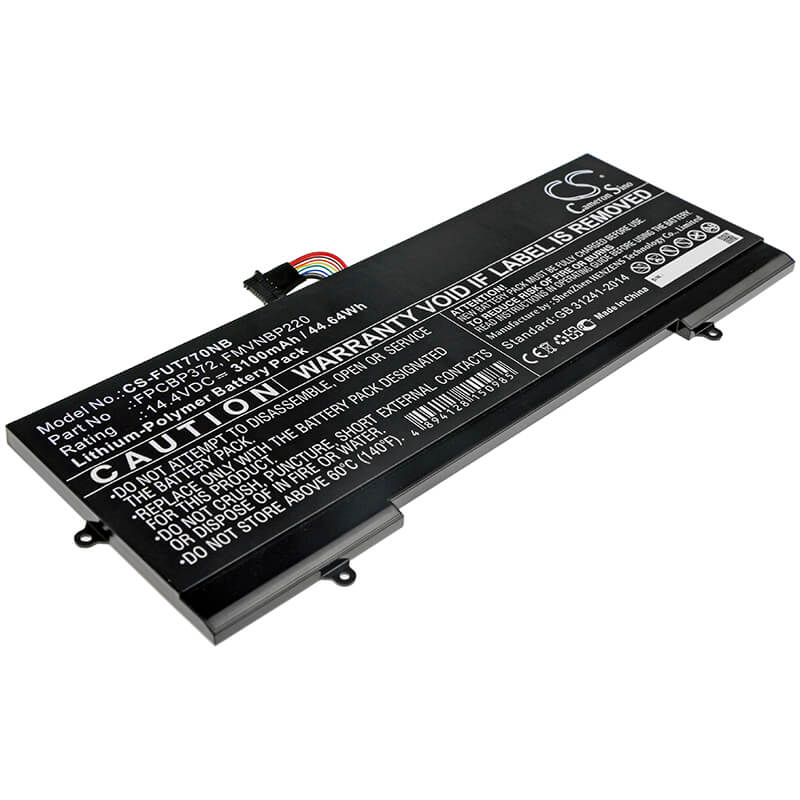 14.4V, 3100mAh, Li-Polymer Battery fits Fujitsu, Lifebook U77, 44.64Wh