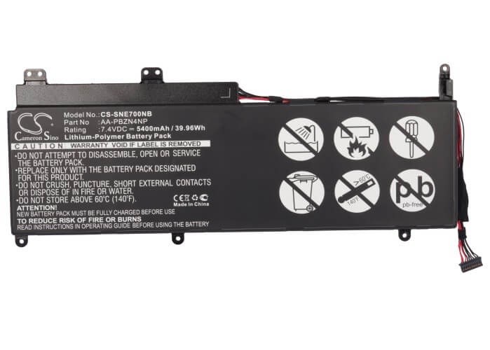 7.4V, 5400mAh, Li-Polymer Battery fits Samsung, 700t, Series 7, 39.96Wh