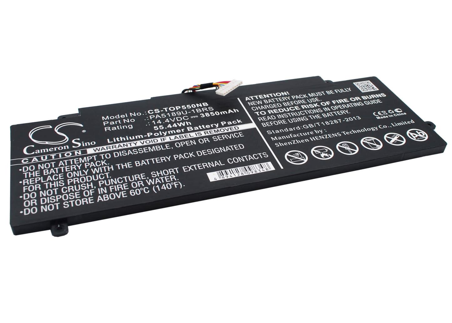 14.4V, 3850mAh, Li-Polymer Battery fits Toshiba, Satellite P55w, Satellite P55w-b, 55.44Wh