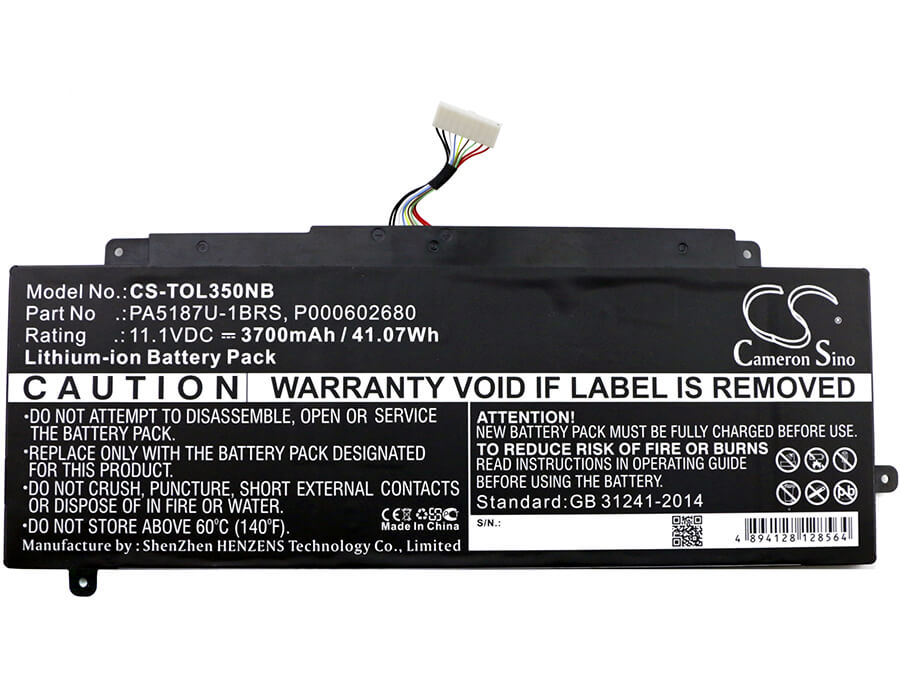 11.1V, 3700mAh, Li-ion Battery fits Toshiba, Satellite Click 2 L35w-b3204, Satellite L35w, 41.07Wh