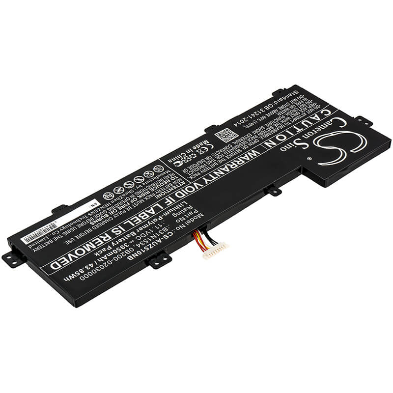 11.1V, 3950mAh, Li-Polymer Battery fits Asus, Ux510uw, Ux510uw1a, 43.845Wh