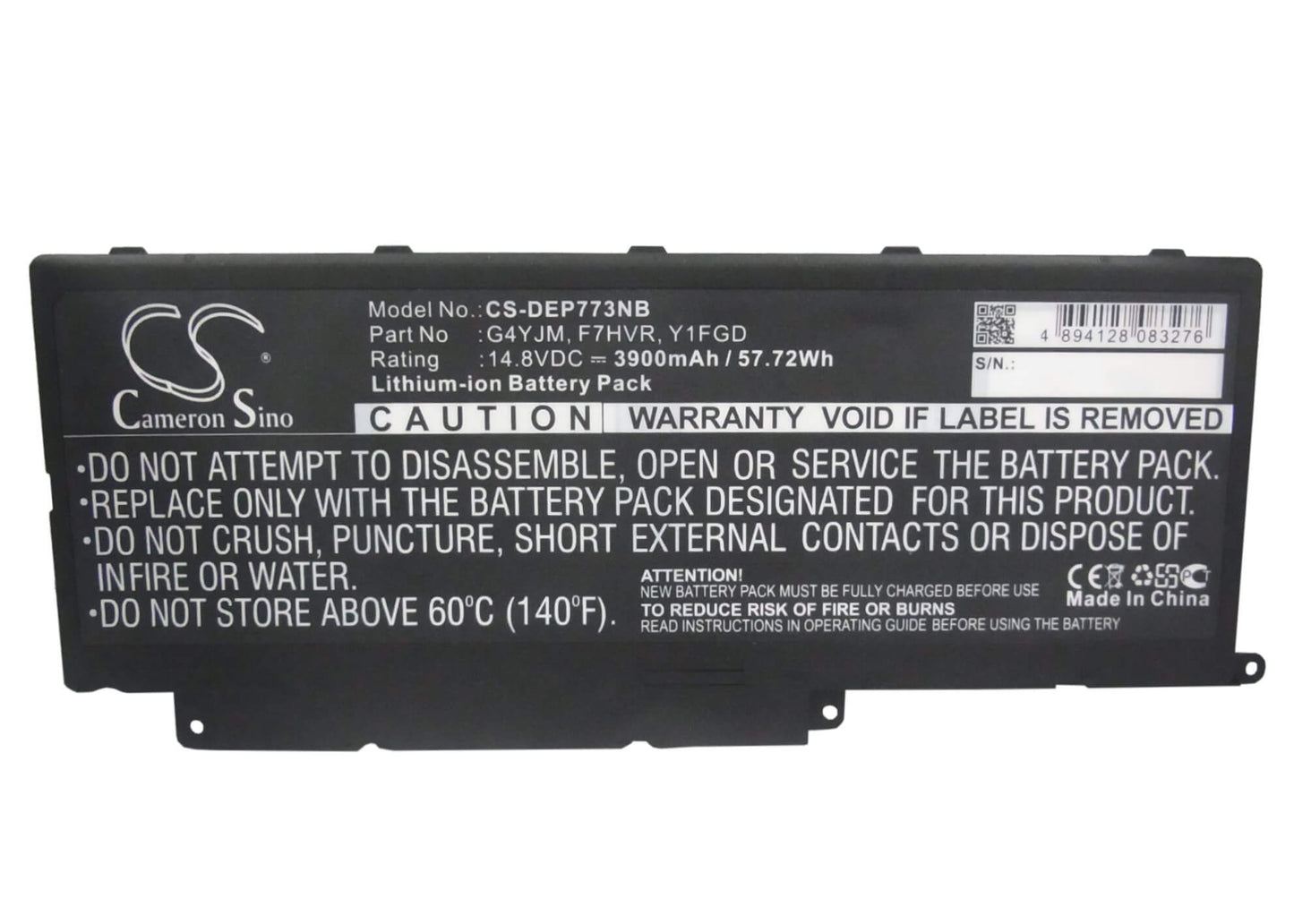 14.8V, 3900mAh, Li-ion Battery fits Dell, Inspiron 14, Inspiron 14-7000, 57.72Wh