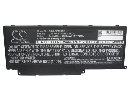 14.8V, 3900mAh, Li-ion Battery fits Dell, Inspiron 14, Inspiron 14-7000, 57.72Wh