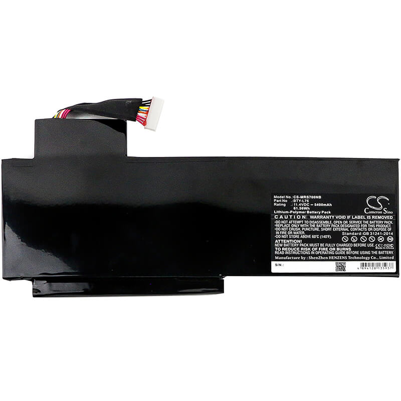 11.4V, 5400mAh, Li-Polymer Battery fits Schenker, Xmg C703, 61.56Wh