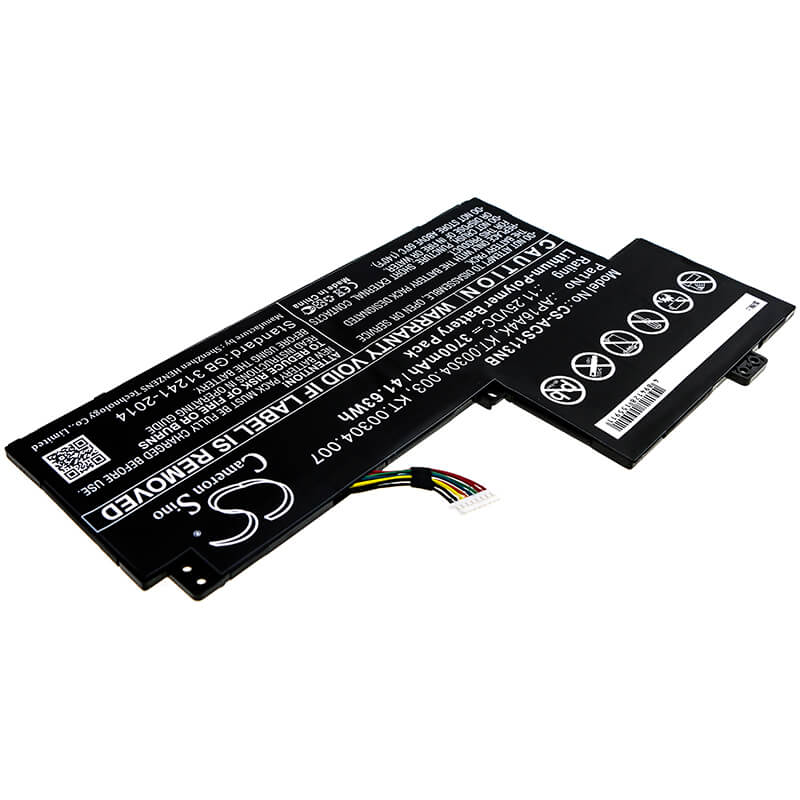 11.25V, 3700mAh, Li-Polymer Battery fits Acer, Aspire One Cloudbook 11 Ao1-13, Aspire One Cloudbook 11 Ao1-13, 41.625Wh