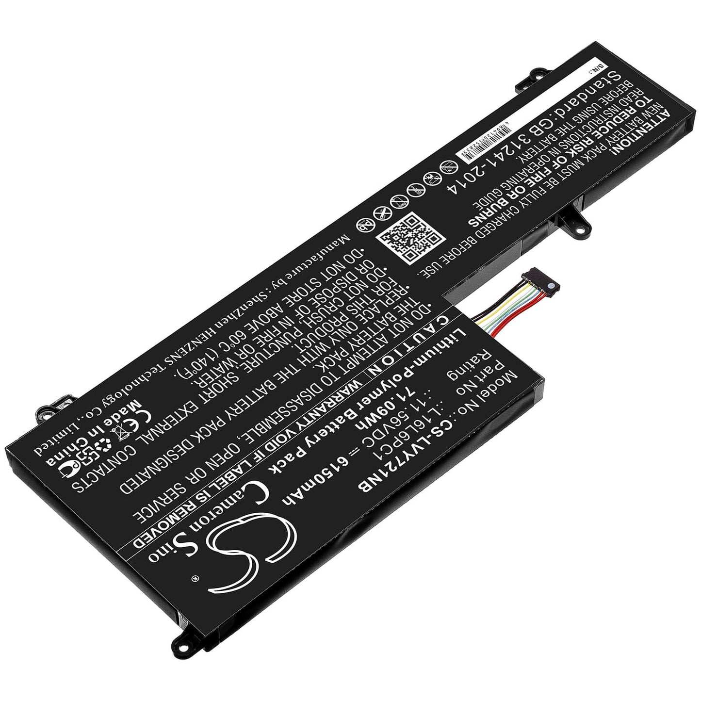 11.56V, 6150mAh, Li-Polymer Battery fits Lenovo, Yoga 720, Yoga 720-15, 71.094Wh