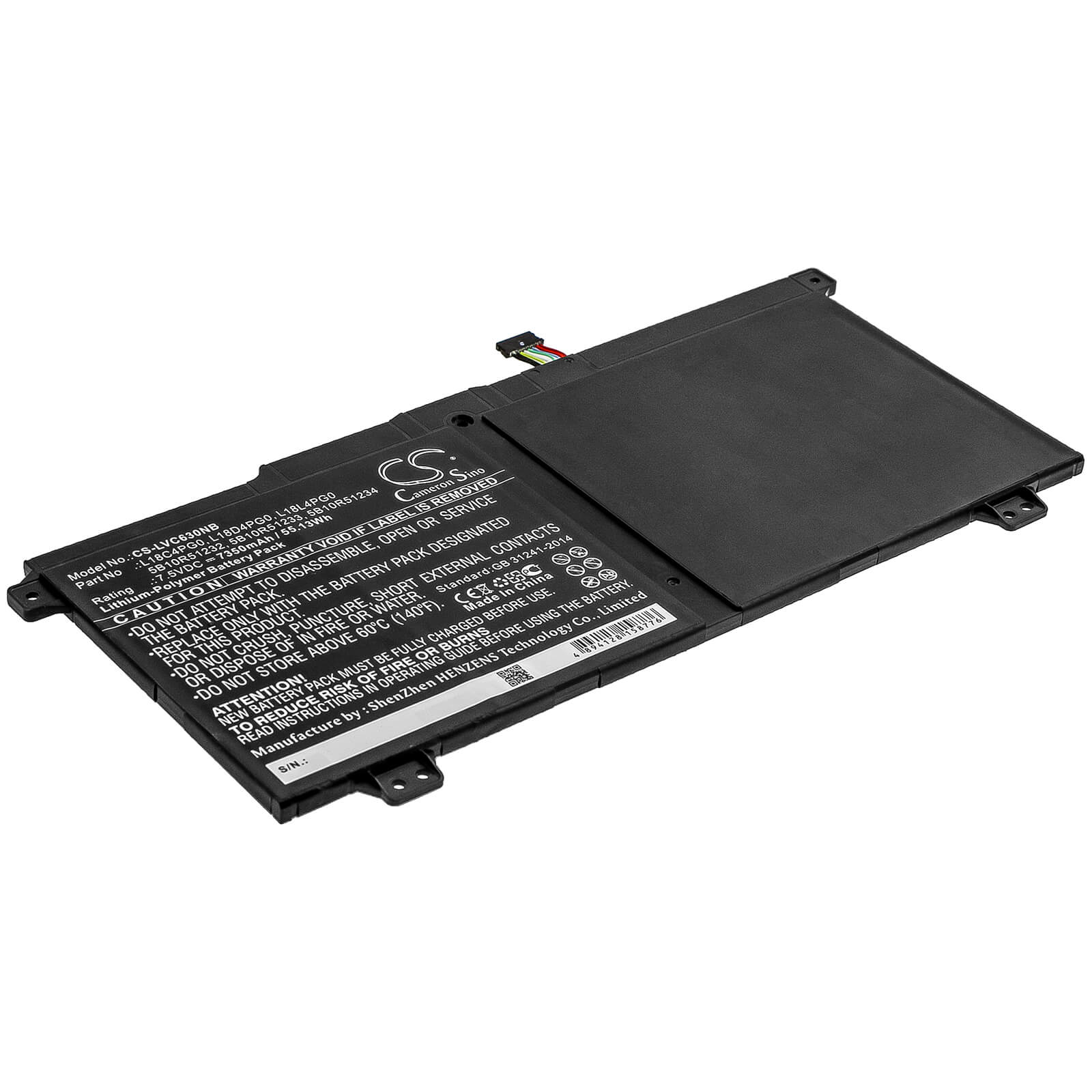 7.5V, 7350mAh, Li-Polymer Battery fits Lenovo, Chromebook C340-15, Yoga Chromebook C630, 55.125Wh