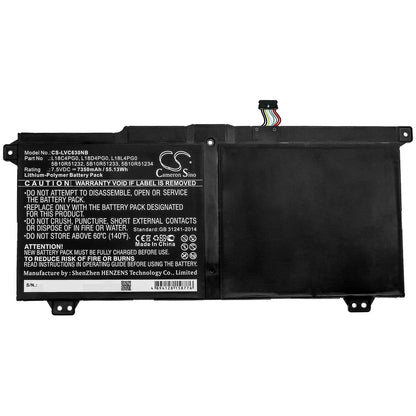 7.5V, 7350mAh, Li-Polymer Battery fits Lenovo, Chromebook C340-15, Yoga Chromebook C630, 55.125Wh