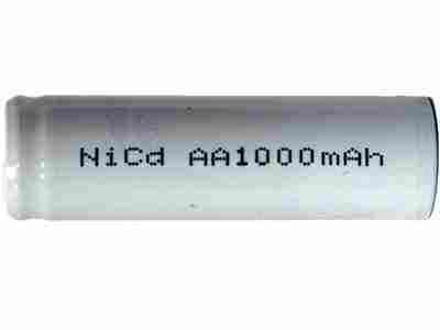 Aa 1000 mah nicd rechargeable battery - flat top