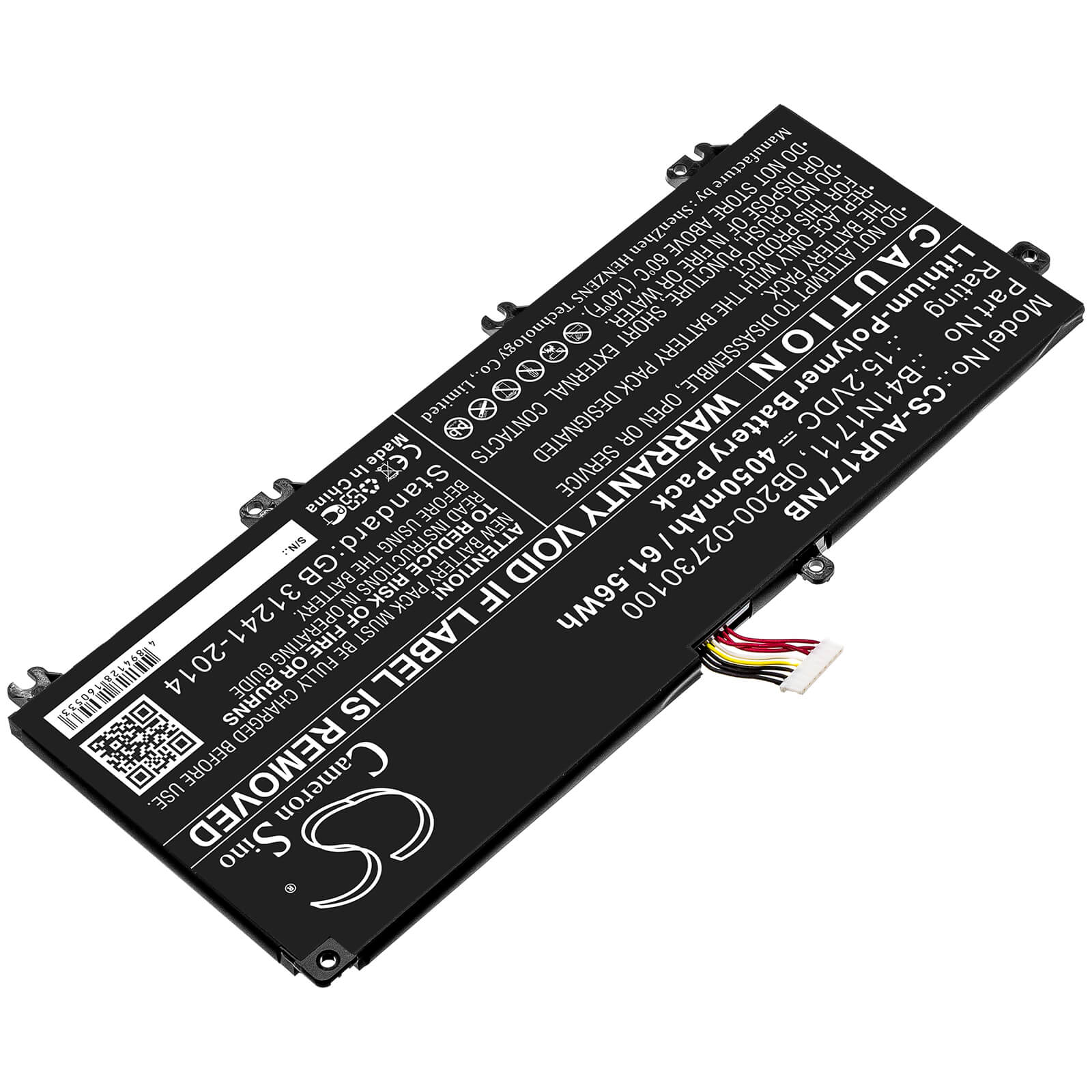 15.2V, 4050mAh, Li-Polymer Battery fits Asus, Fx503vd-0072c7300hq, Fx503vd-dm002t, 61.56Wh