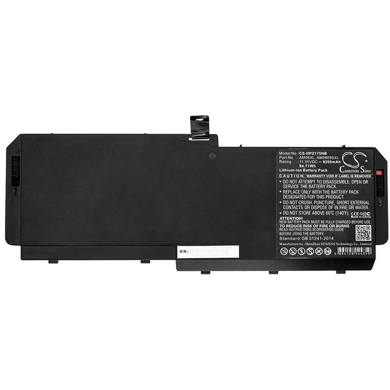11.55V, 8200mAh, Li-ion Battery fits Hp, Zbook 17 G5, Zbook 17 G5 2zc44ea, 94.71Wh