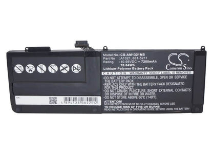 10.95V, 7200mAh, Li-Polymer Battery fits Apple, A1286, A1286 Macbookpro5.4 Mid 2009, 78.84Wh