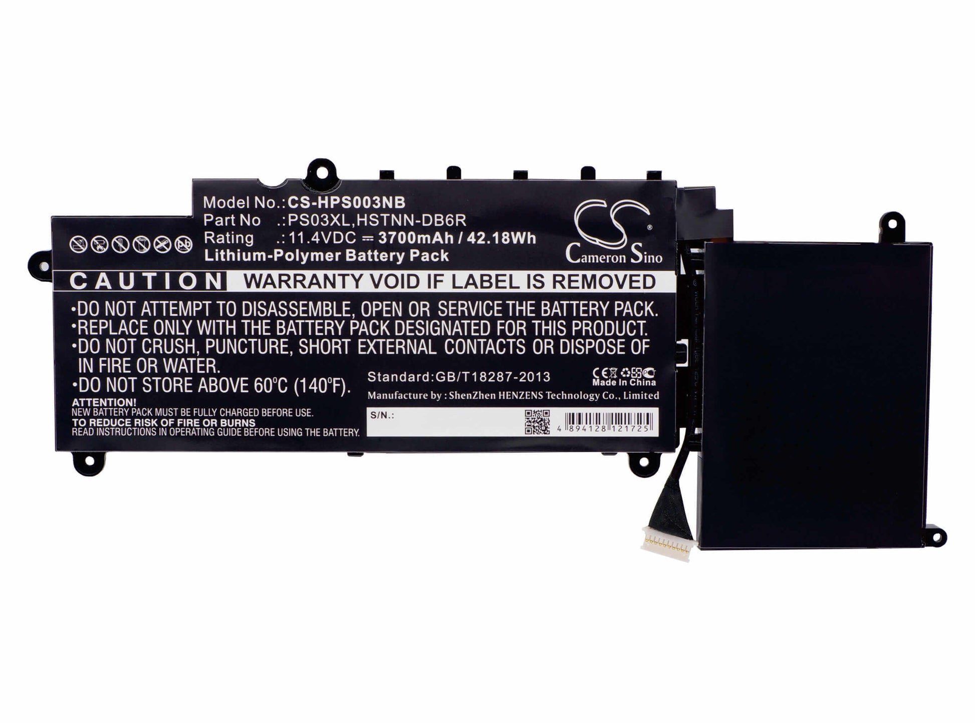 11.4V, 3700mAh, Li-Polymer Battery fits Hp, Pavilion X360, Pavilion X360 310, 42.18Wh