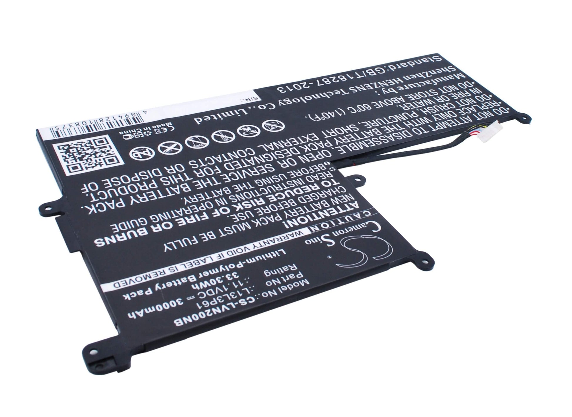11.1V, 3000mAh, Li-Polymer Battery fits Lenovo, Chromebook 11.6, Chromebook N20p, 33.3Wh